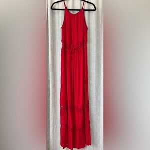 Crochet Cutout Maxi Dress